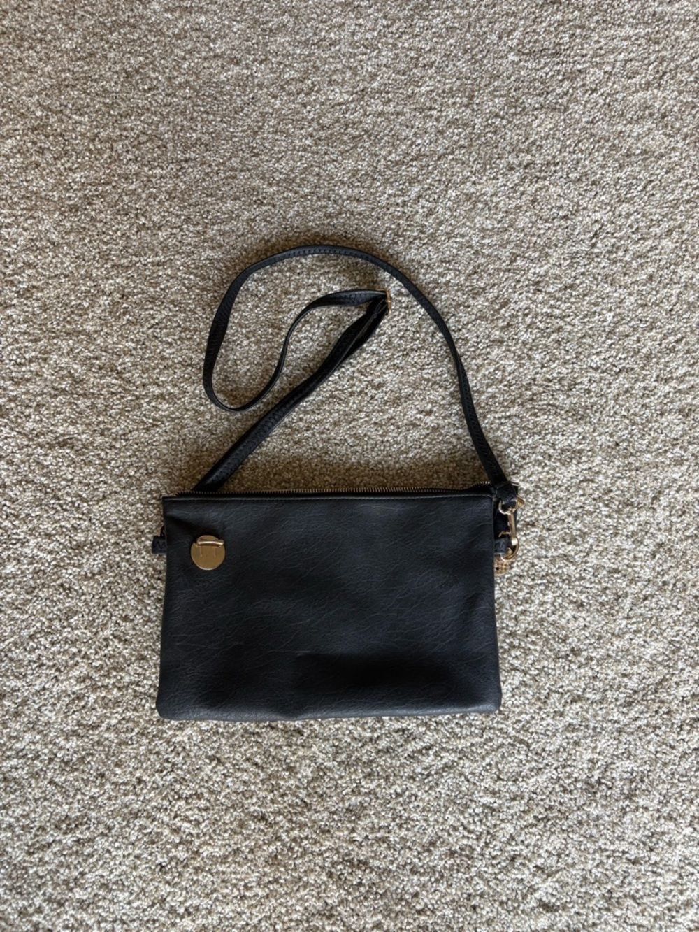 Classic Black Crossbody Bag - Minimalist Women's Shoulder Purse